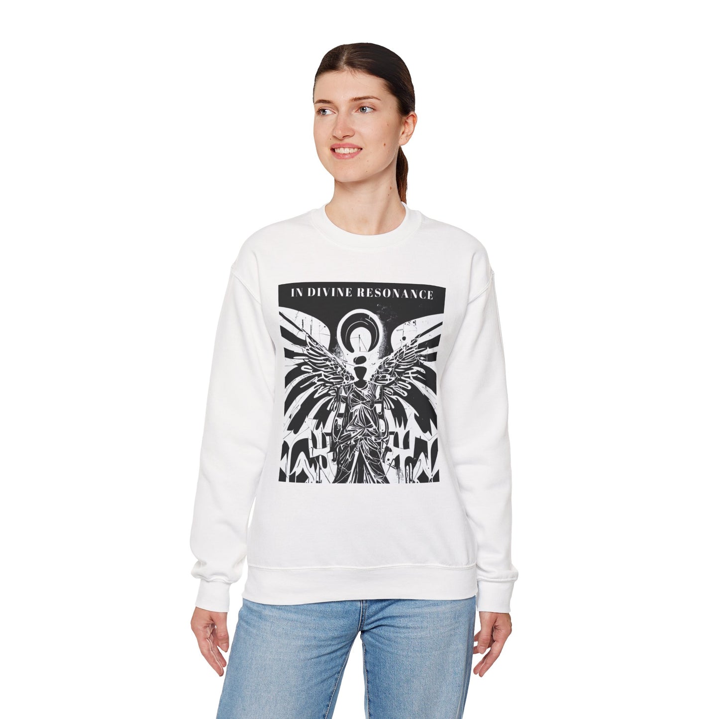 DIVINE RESONANCE | Spiritually Activated Alchemy Wear Crewneck Sweatshirt by artist Vox Angelus, Channeled Images, Metaphysical Sweatshirt, Mystical Apparel