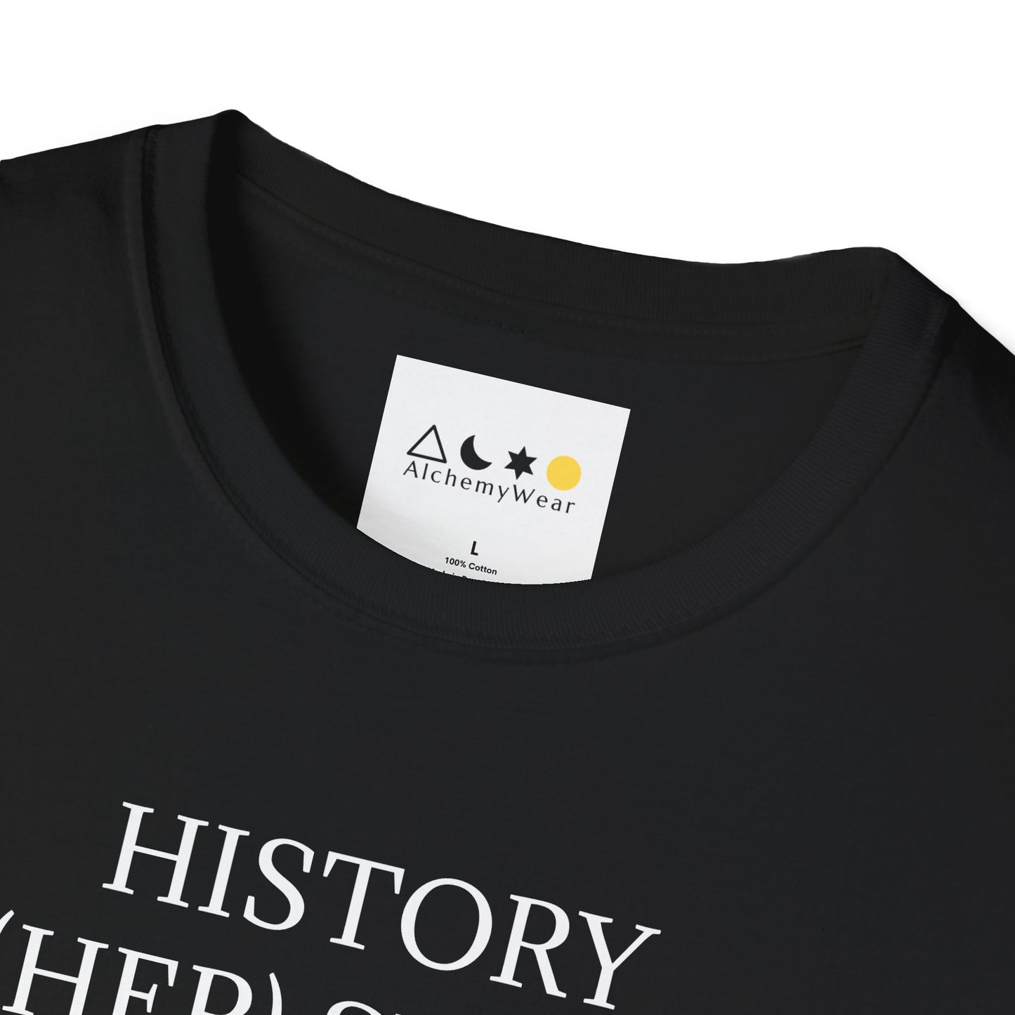 HISTORY, HER-STORY, MY-STORY, OUR-STORY | Spiritually Activated Alchemy Wear Tee by Artist, Vox Angelus, Channeled Images, Metaphysical T-Shirt, Mystical Apparel