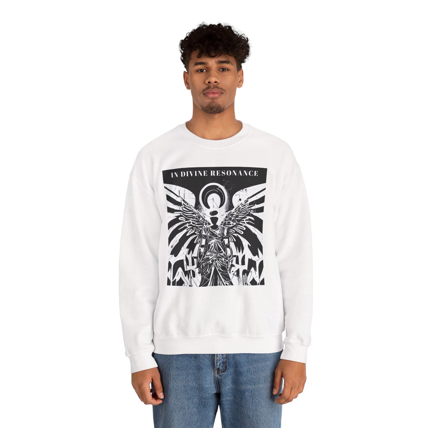DIVINE RESONANCE | Spiritually Activated Alchemy Wear Crewneck Sweatshirt by artist Vox Angelus, Channeled Images, Metaphysical Sweatshirt, Mystical Apparel